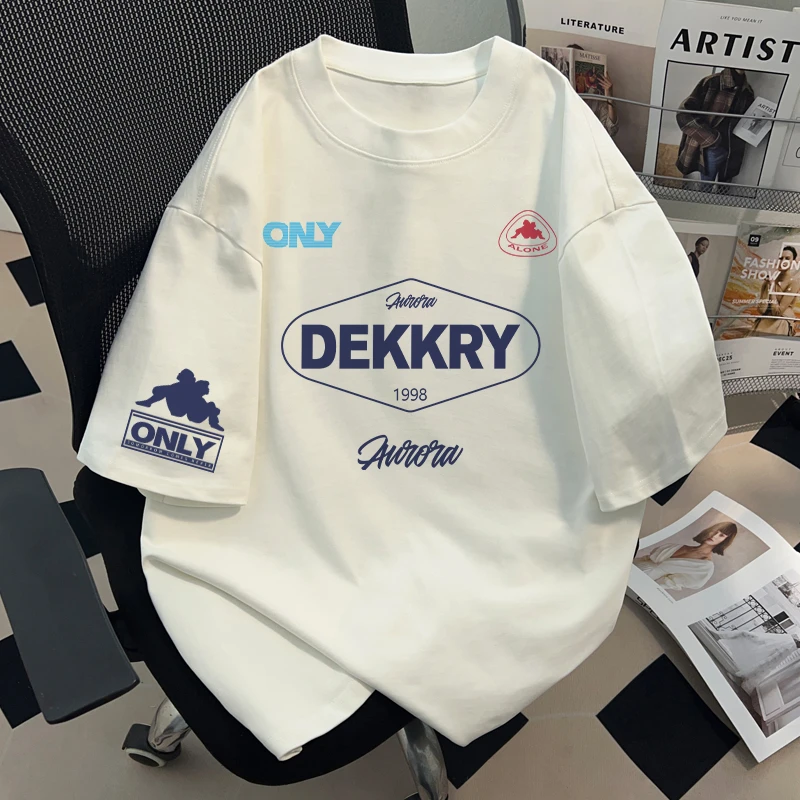 jtrt美式潮牌字母印花短袖T恤男女夏季宽松半袖高级感圆领上衣服