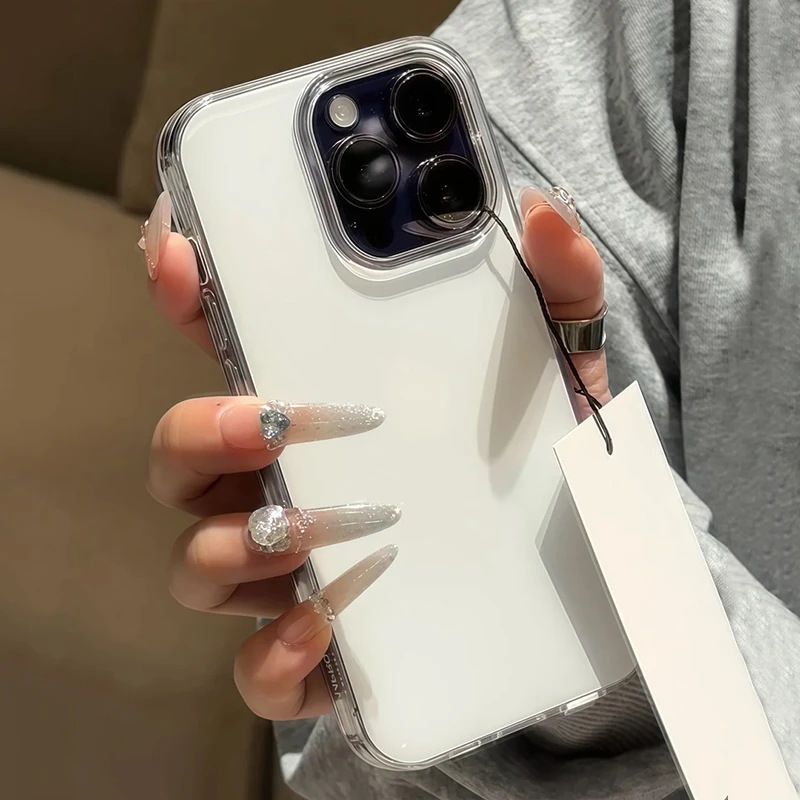 极简ins奶油壳适用苹果16promax创意iPhone15p华为小米vivo手机壳