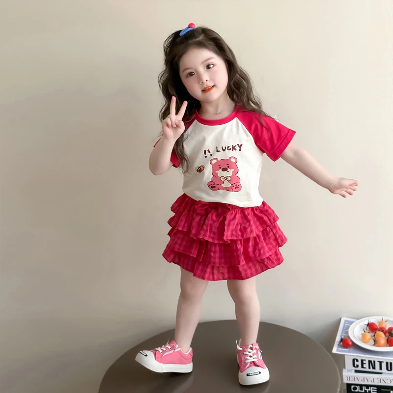 女童夏装套装女童t恤短袖女童裙子小女孩洋气韩范衣服潮牌童装