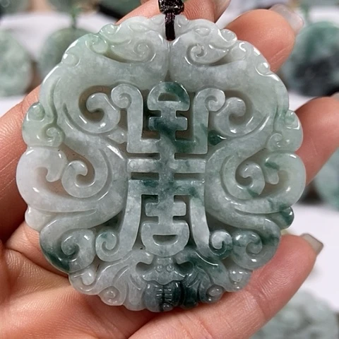 翡翠颈饰未镶嵌仿古龙行天下福利