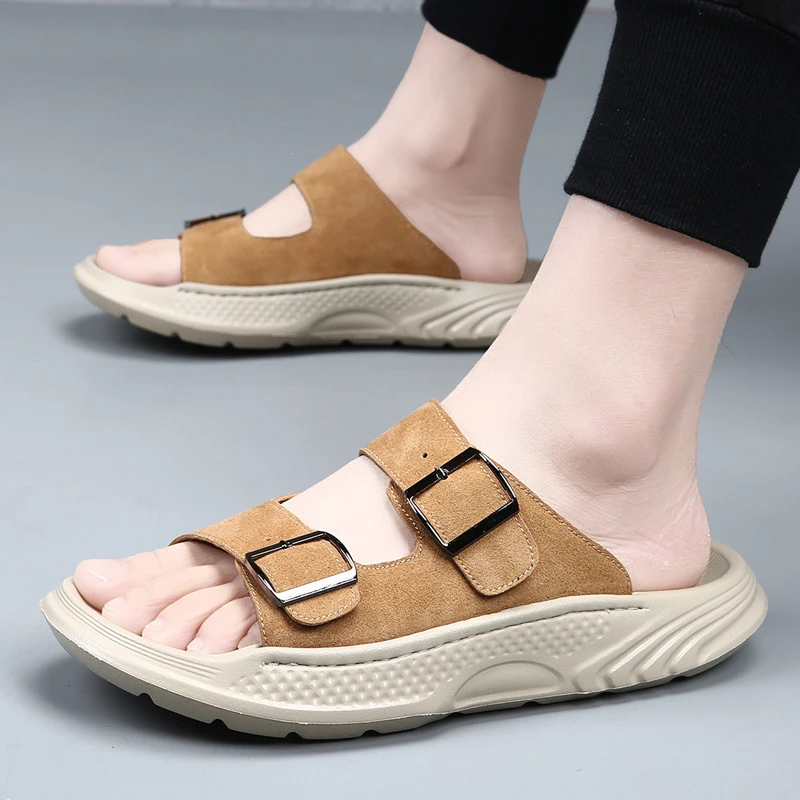 勃肯拖鞋男士2025夏季外穿厚底踩屎感沙滩鞋男潮时尚防滑耐磨凉拖