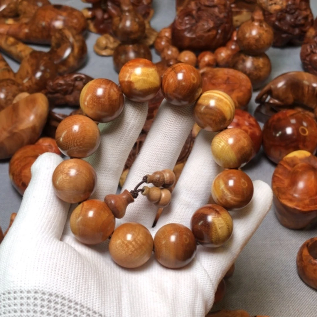 【闪购商品】木麻梨疙瘩火琉璃手把件