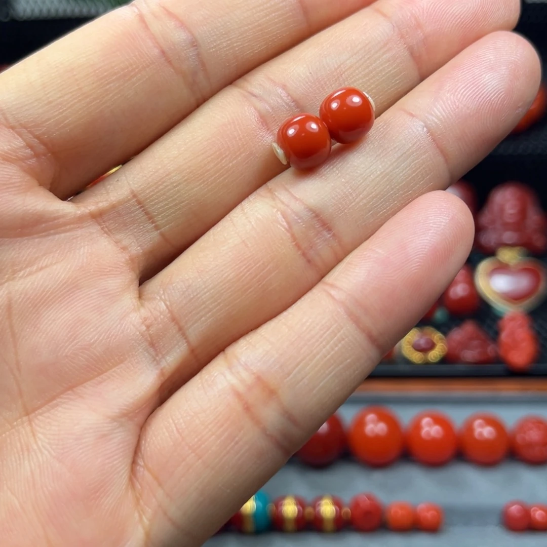 南红玛瑙未镶嵌老型对珠