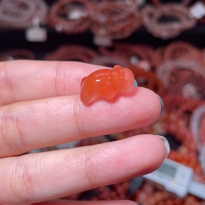 南红玛瑙未镶嵌猫卡子1131打孔备注