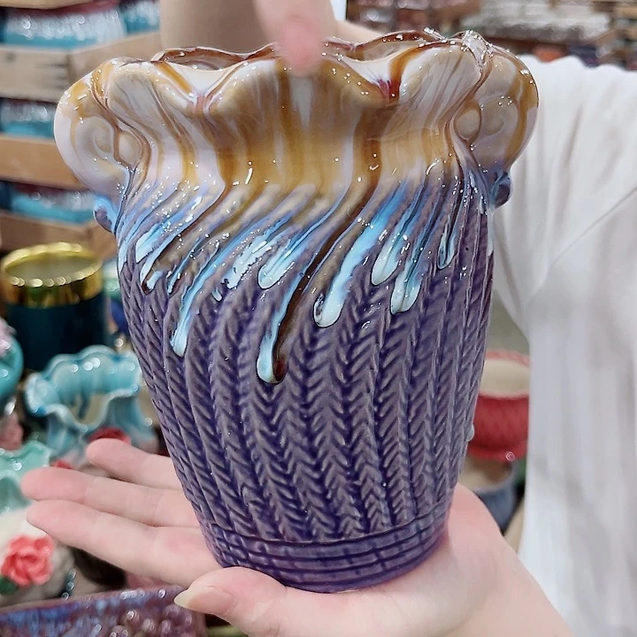 有孔.凑单10元陶瓷花盆发货！