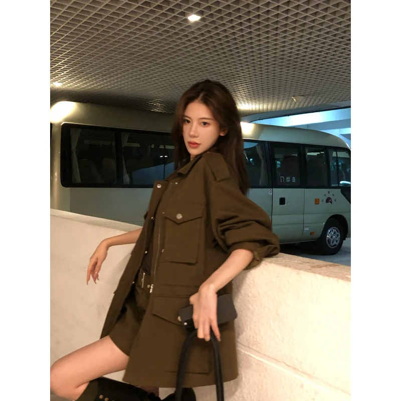 现货 军绿色时尚户外休闲防风秋冬工装风百搭宽松保暖10009