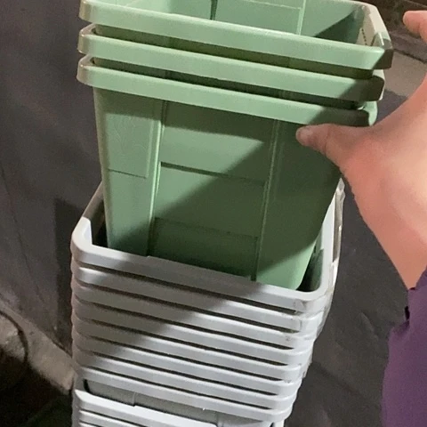 树脂方形2号10个无托浅绿