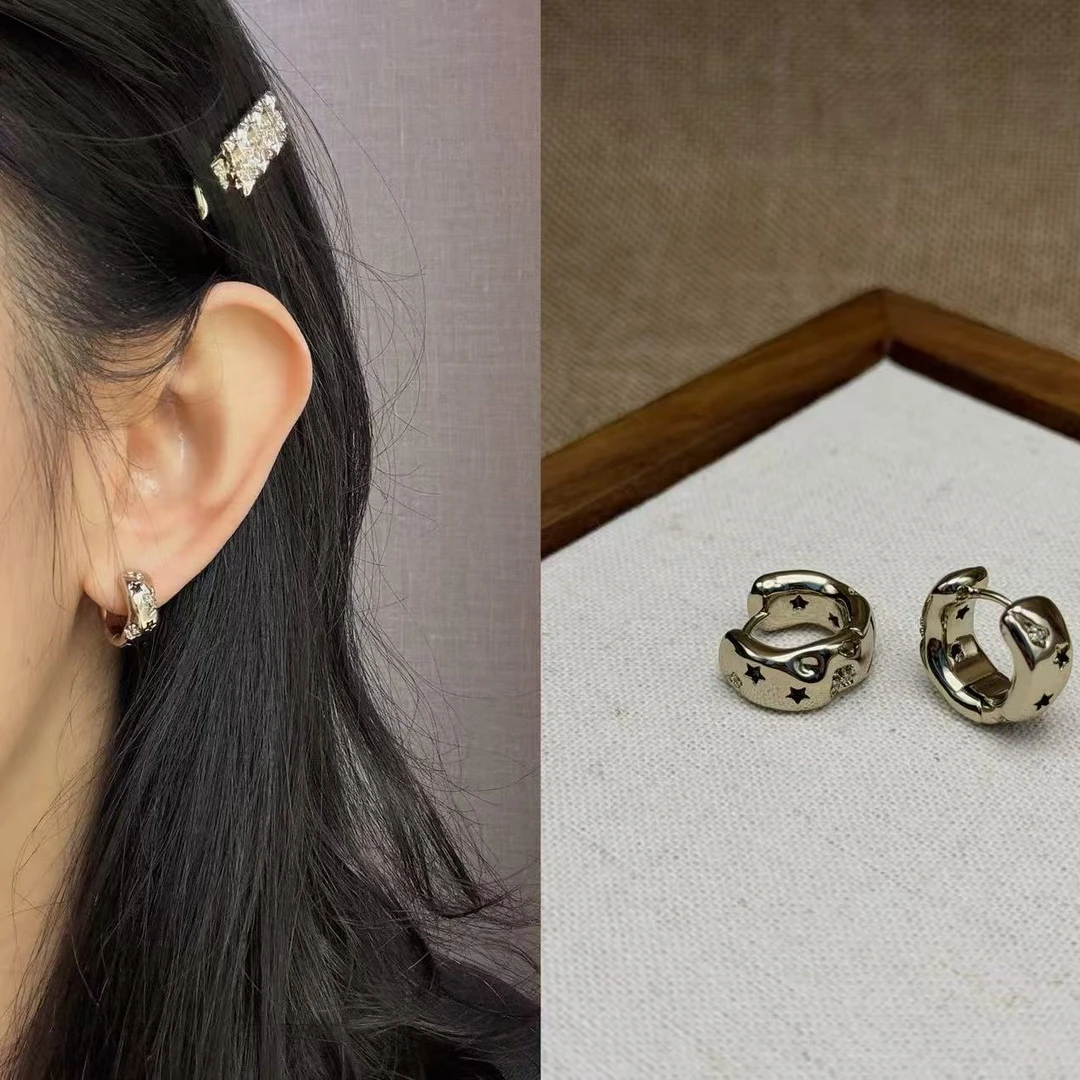 B893浅太金色星星闪闪耳扣款耳饰