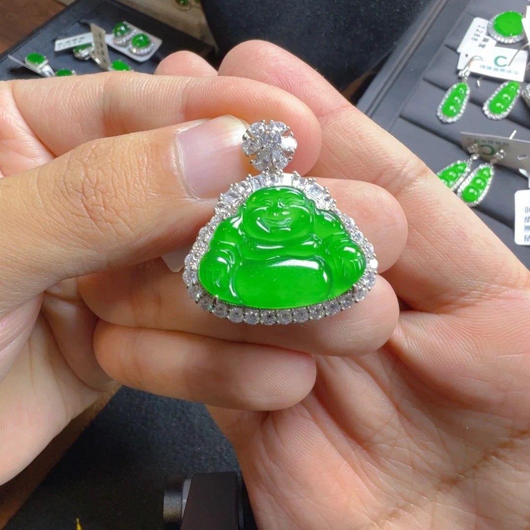 翡翠银S925镶嵌颈饰