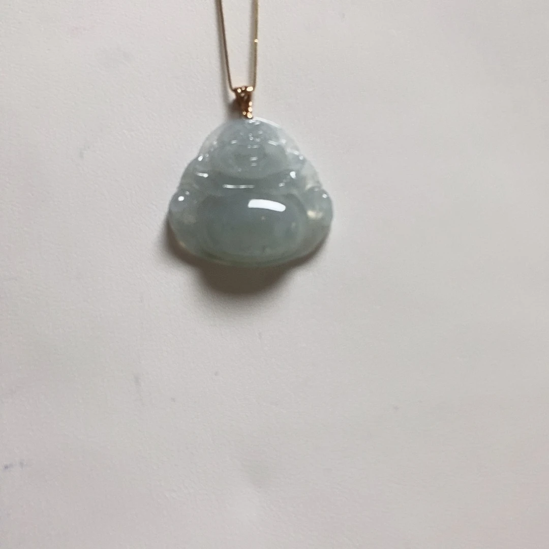 翡翠18K金镶嵌颈饰佛