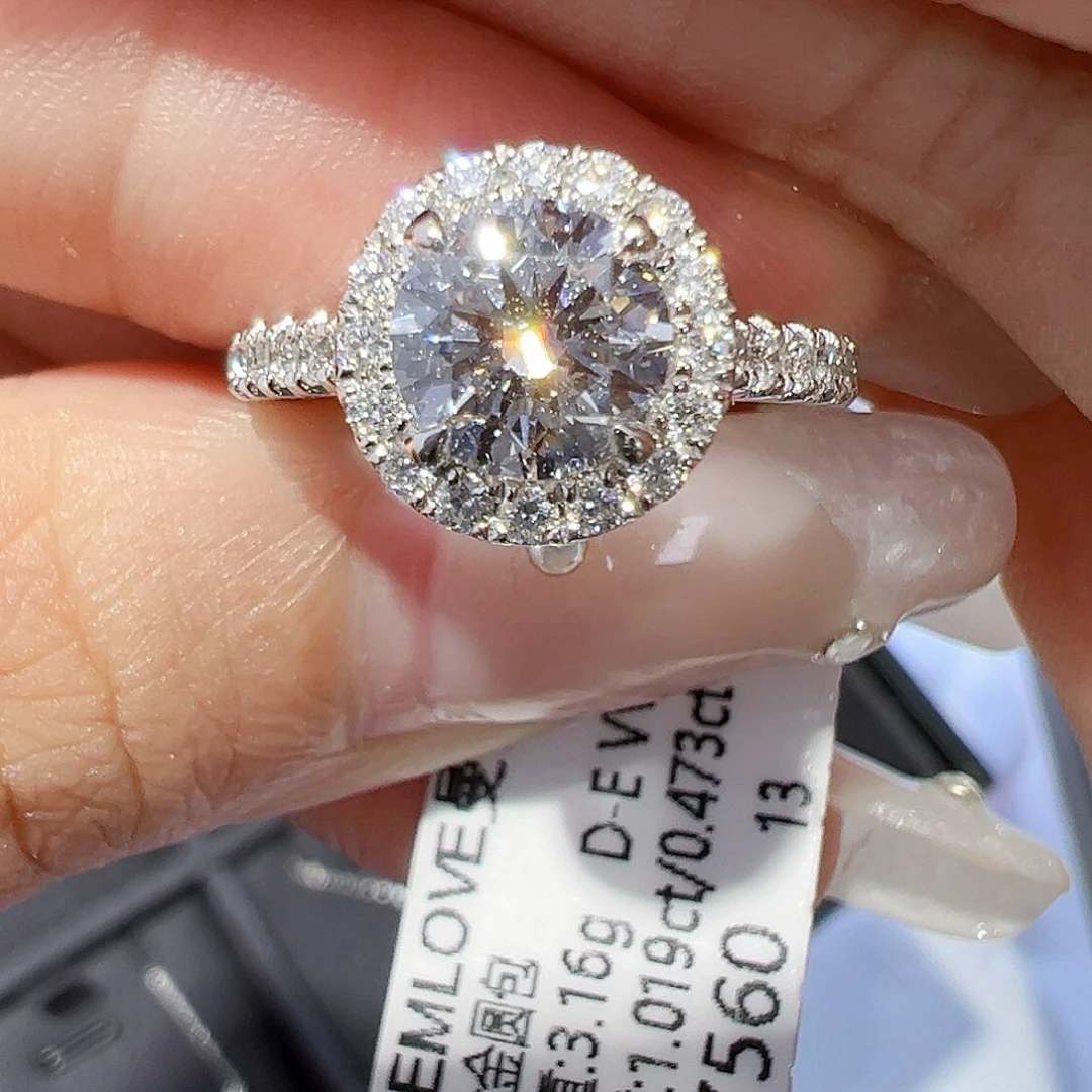 实验室培育钻石18K金镶嵌1.019