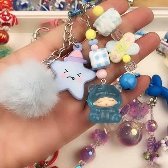 亚克力非金属蓝色毛球蓝色系