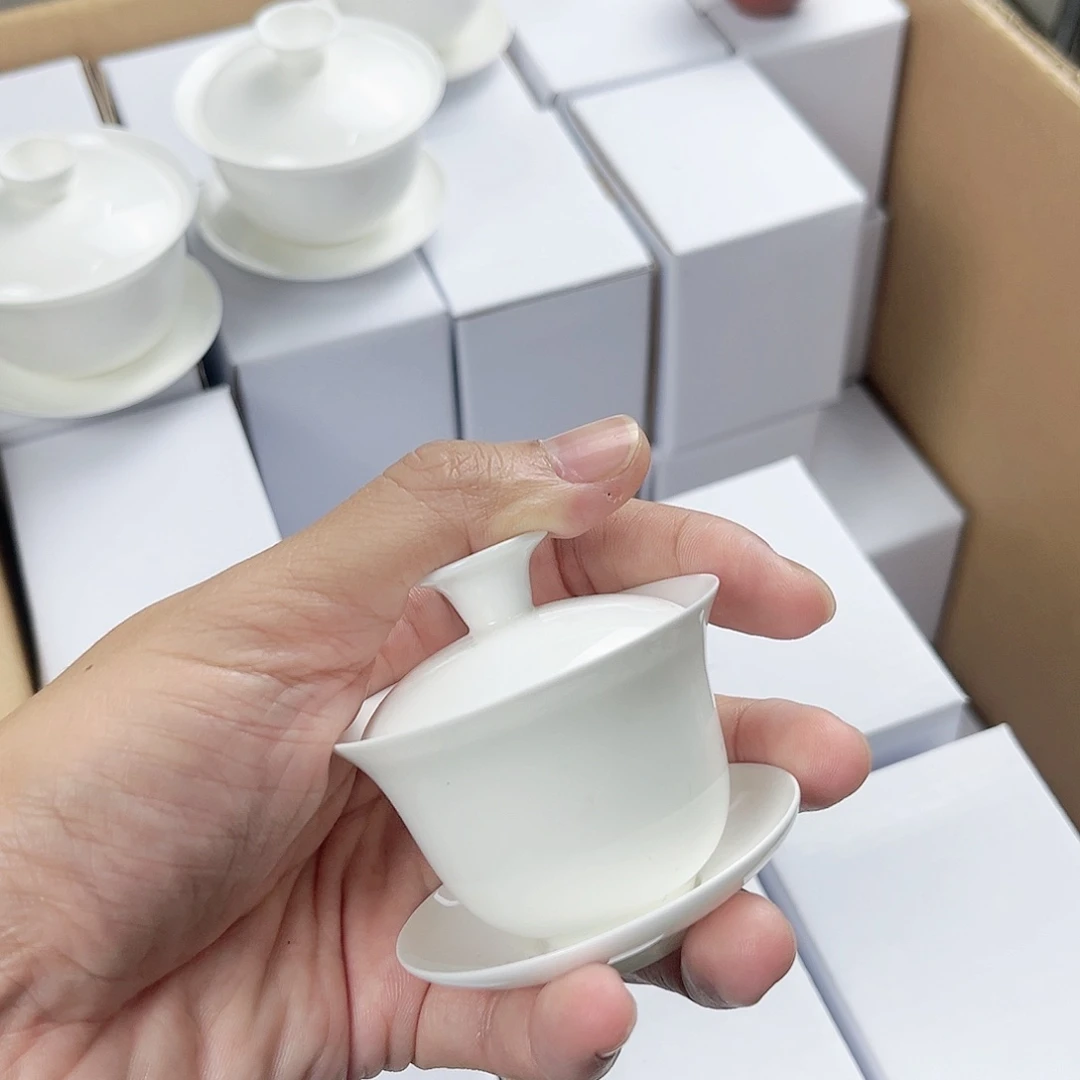 【闪购商品】超迷你单人盖碗50cc骨瓷超薄胎