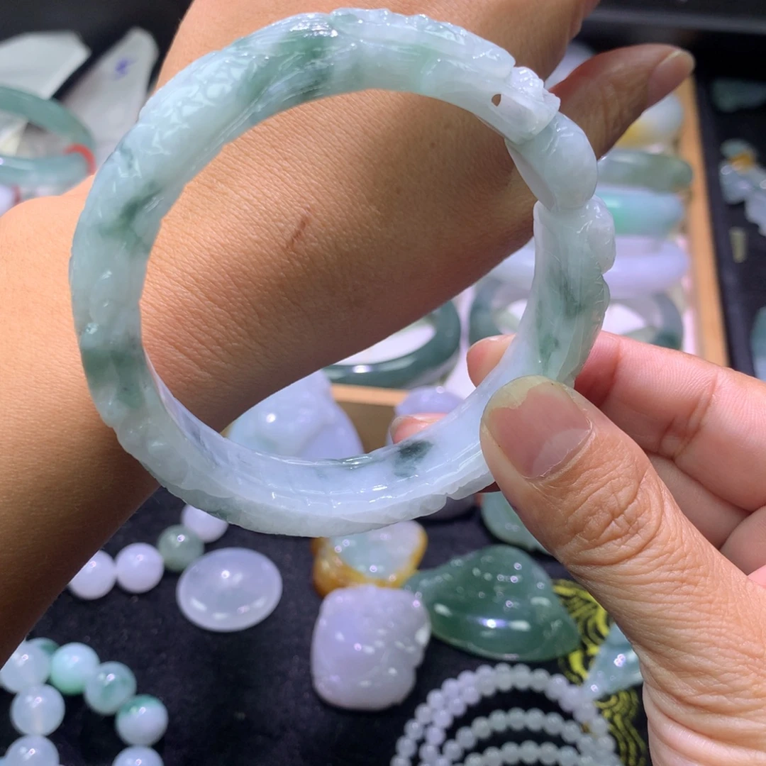定制翡翠未镶嵌手镯59