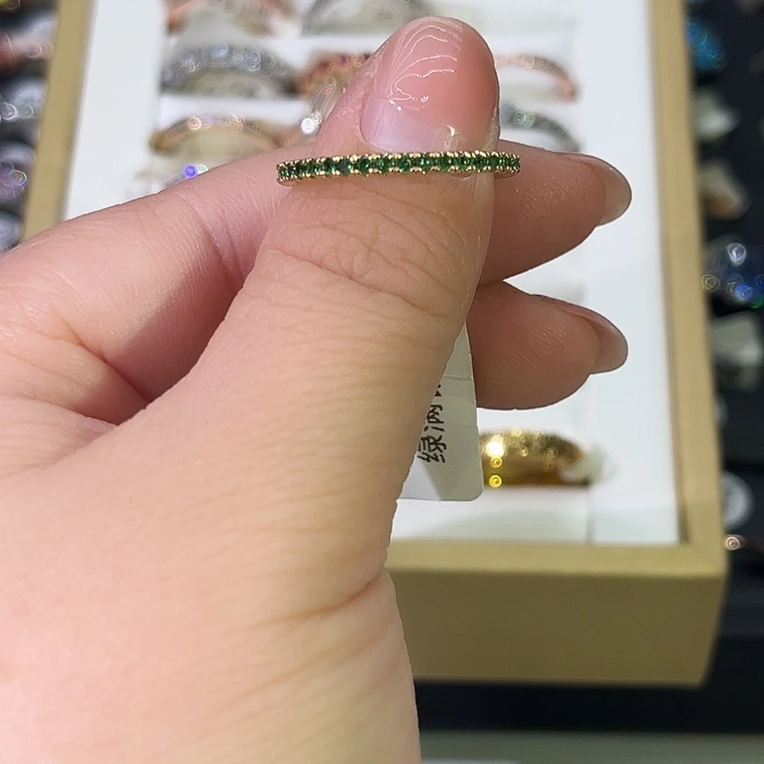 莫桑石非金属K黄细绿排-16