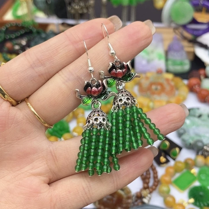 翡翠未镶嵌耳饰耳坠1
