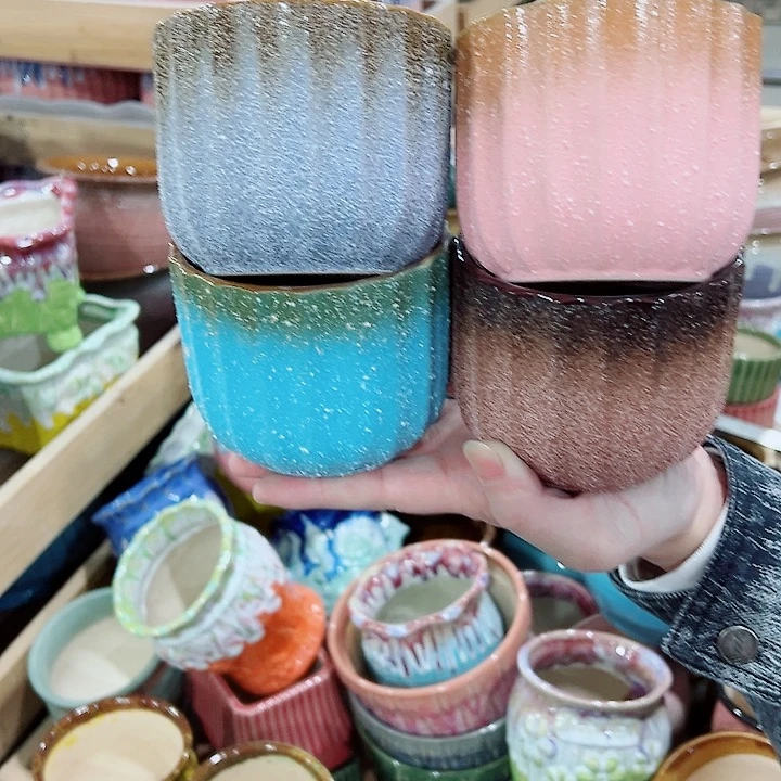 有孔，凑单福利满10元发货陶瓷多肉花盆！