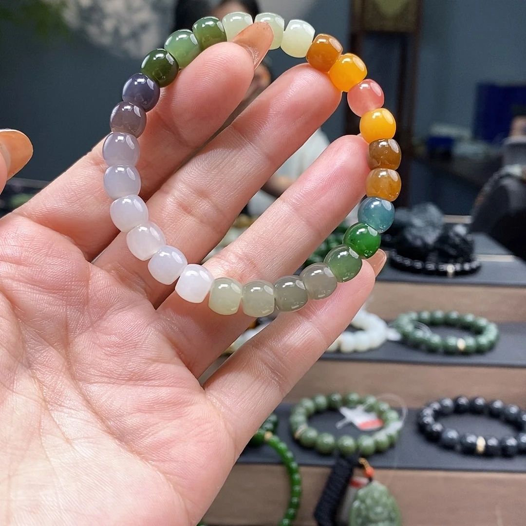 手串未镶嵌和田玉多宝极致弧8