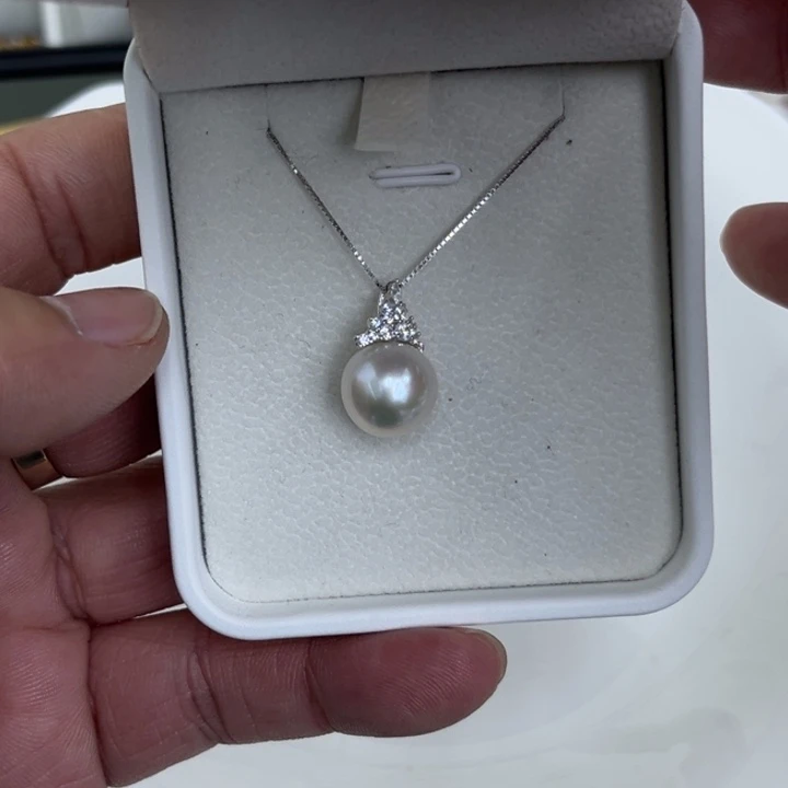 淡水珍珠颈饰银S925镶嵌一***头