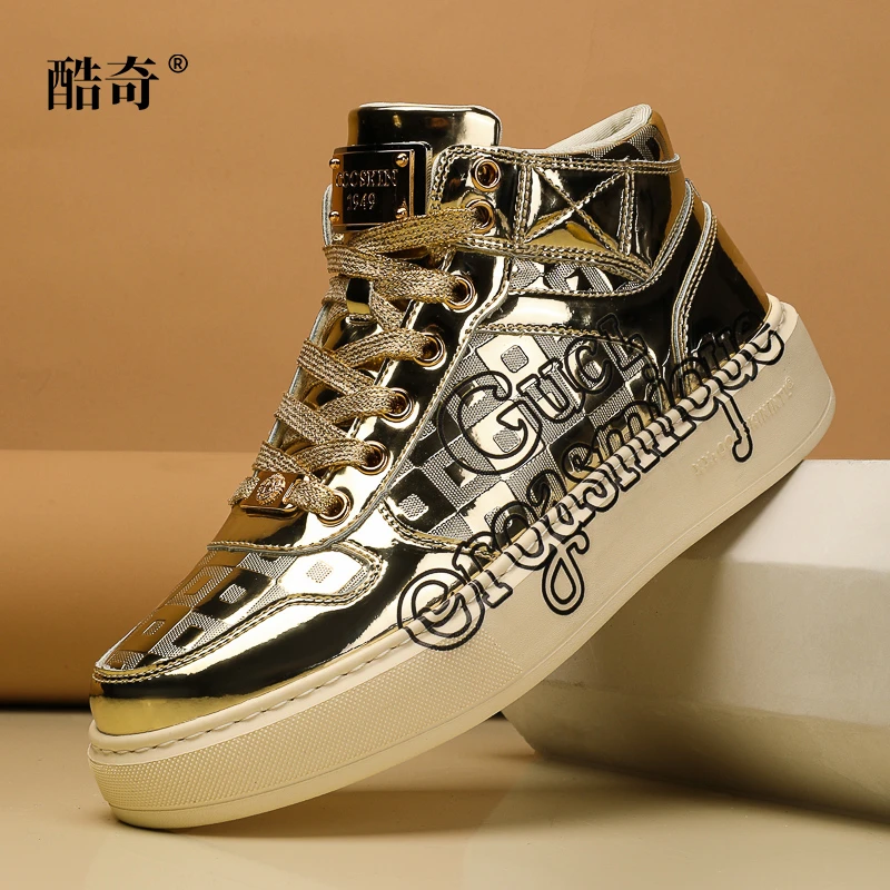 GUCL【设计师款】宝格力金-发布会主色调-春季高帮牛皮时尚百搭男鞋