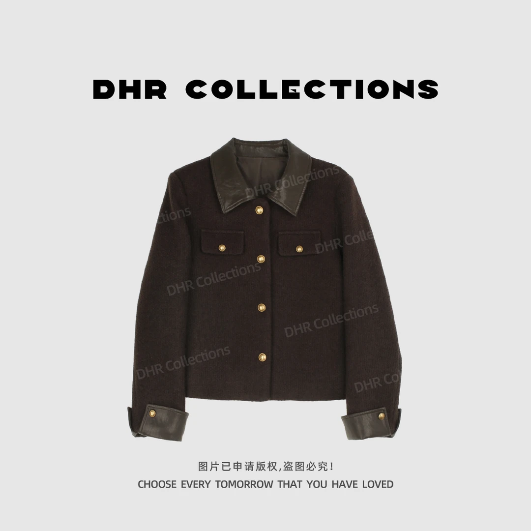 豆豆1【美拉德羊毛外套】秋冬新款复古厚款长袖毛呢上衣-580325QM