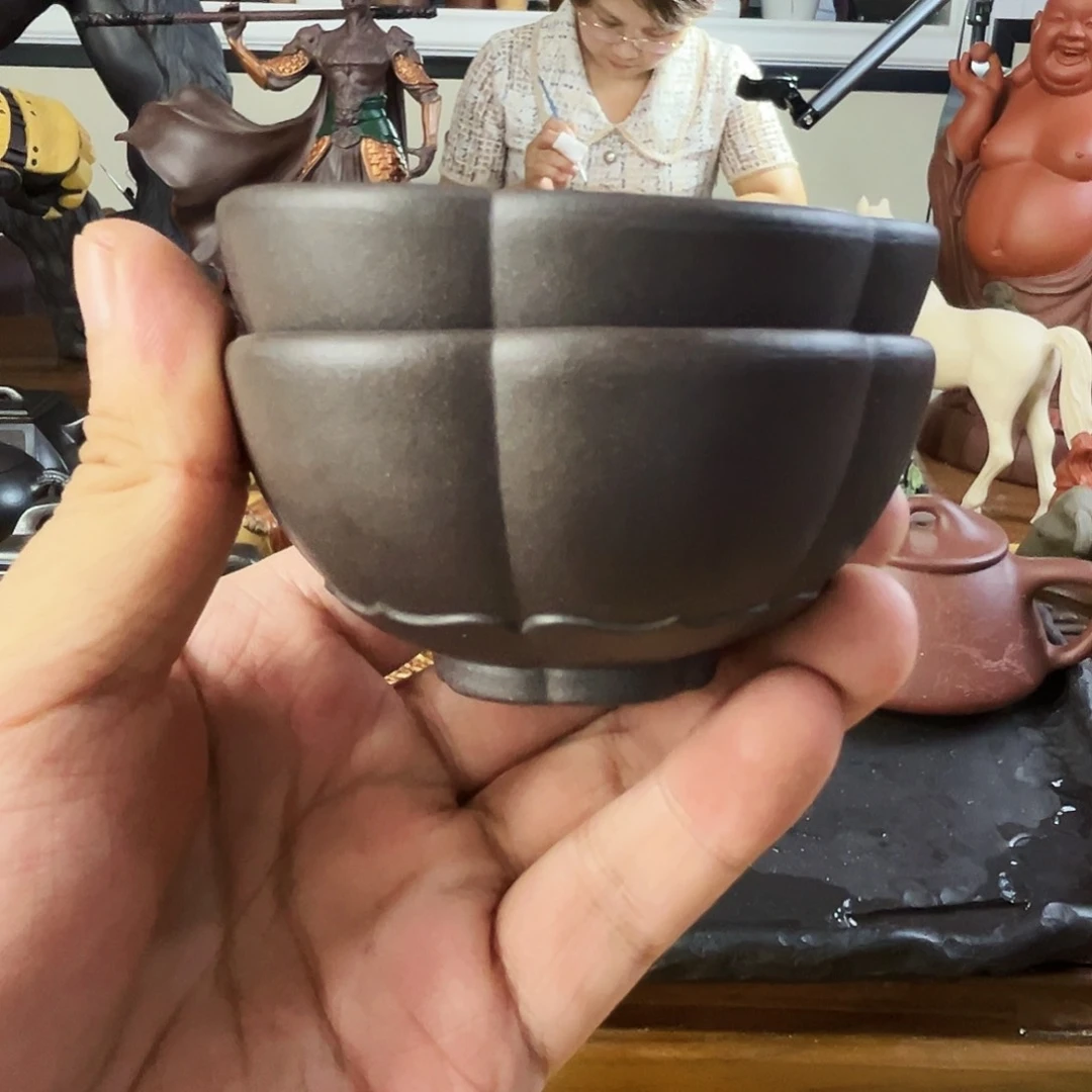 回***好紫砂茶宠青灰段主人杯