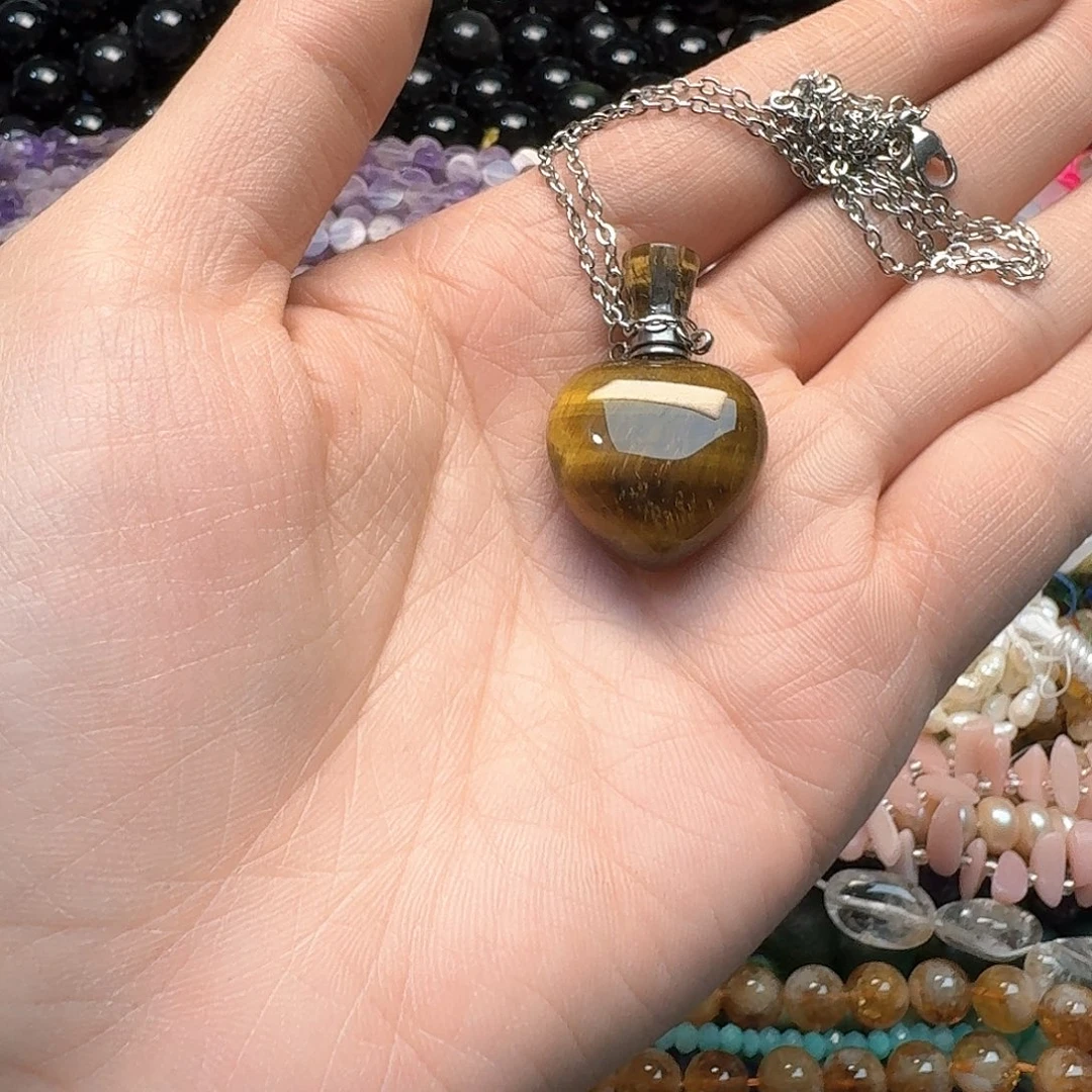 玛瑙/玉髓未镶嵌珠宝半成品一条虎眼香水瓶项链