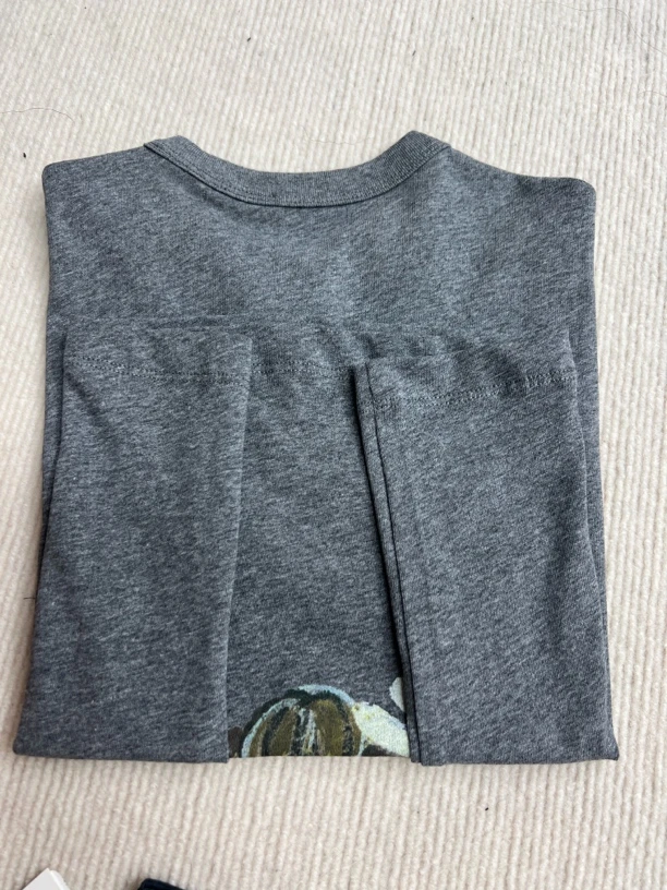 童装男女童南瓜花灰色短袖