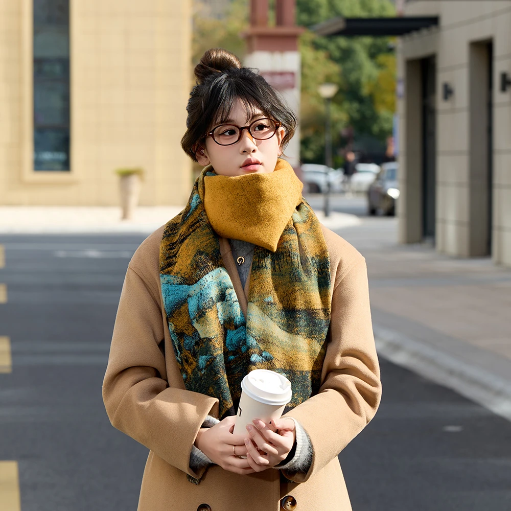 2025新款高档围巾女保暖披肩外搭两用围脖百搭多色女款
