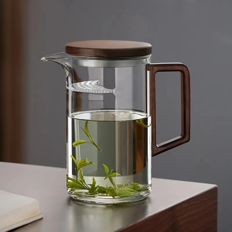 加厚高档月牙杯茶漏水杯网一体玻璃茶壶泡绿茶器分茶杯公道具