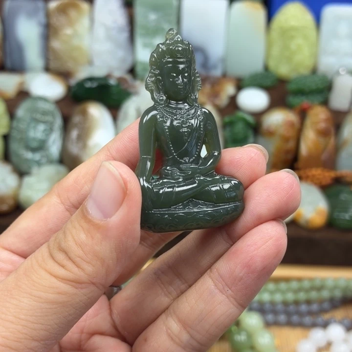 颈饰银S925镶嵌和田玉
