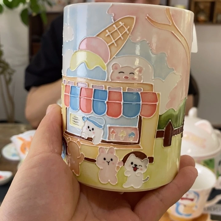 瓷片景德镇釉下彩手绘