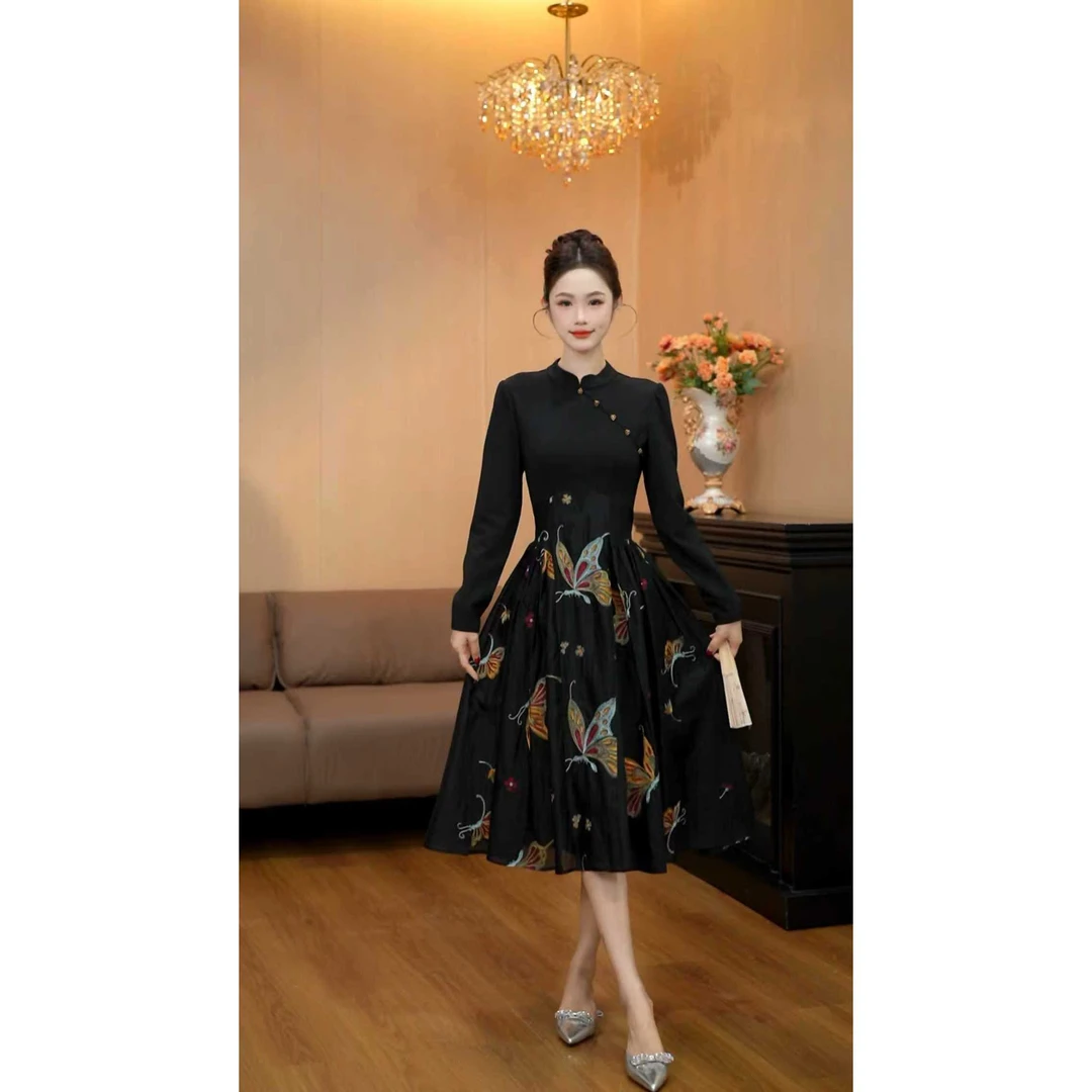6120【游园惊梦】新中式轻国风连衣裙女装高级感气质马面裙子