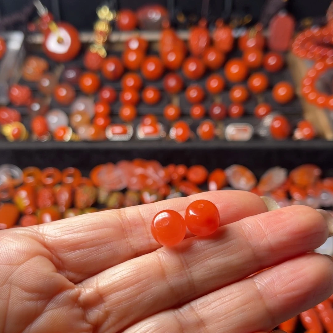 南红玛瑙未镶嵌老形10对珠