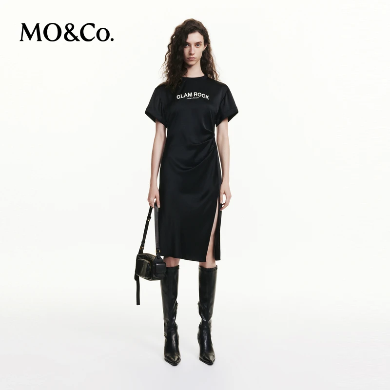 【赵老板专属】MOCO夏收腰侧开叉T恤裙连衣裙MBD3DRST06