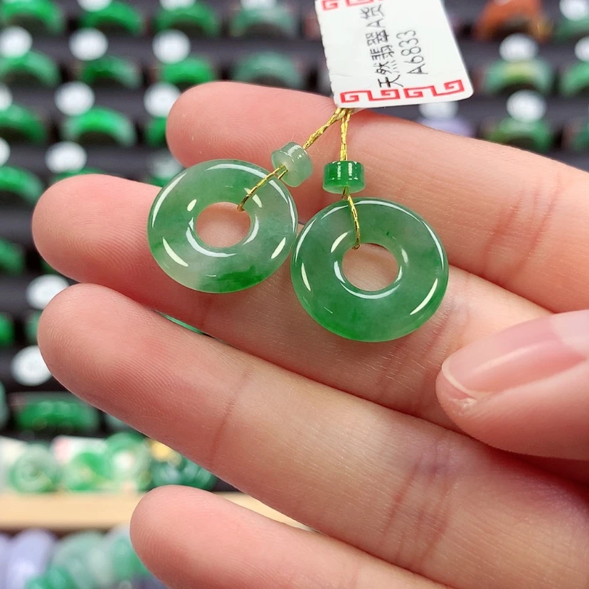【闪购商品】未镶嵌戒指翡翠甜甜圈一对