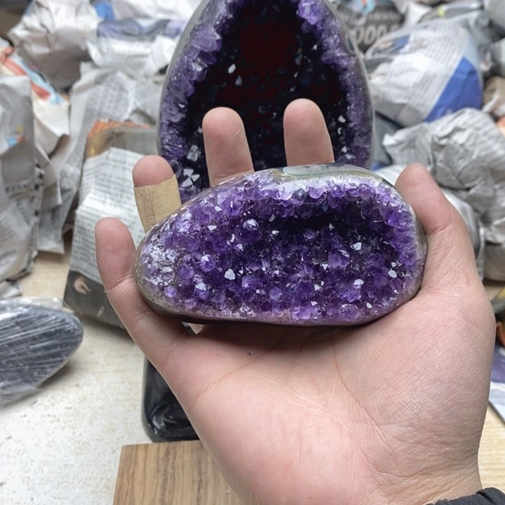 未镶嵌紫晶珠宝半成品