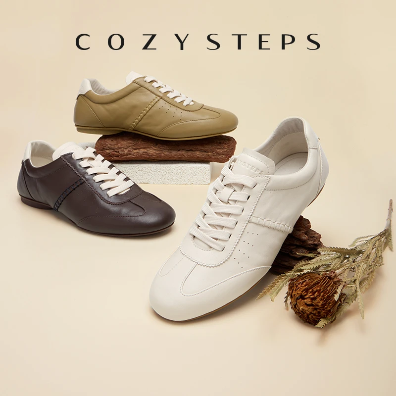 COZYSTEPS可至【芭蕾舞】百搭复古英伦德训牛皮薄底潮流女鞋7183