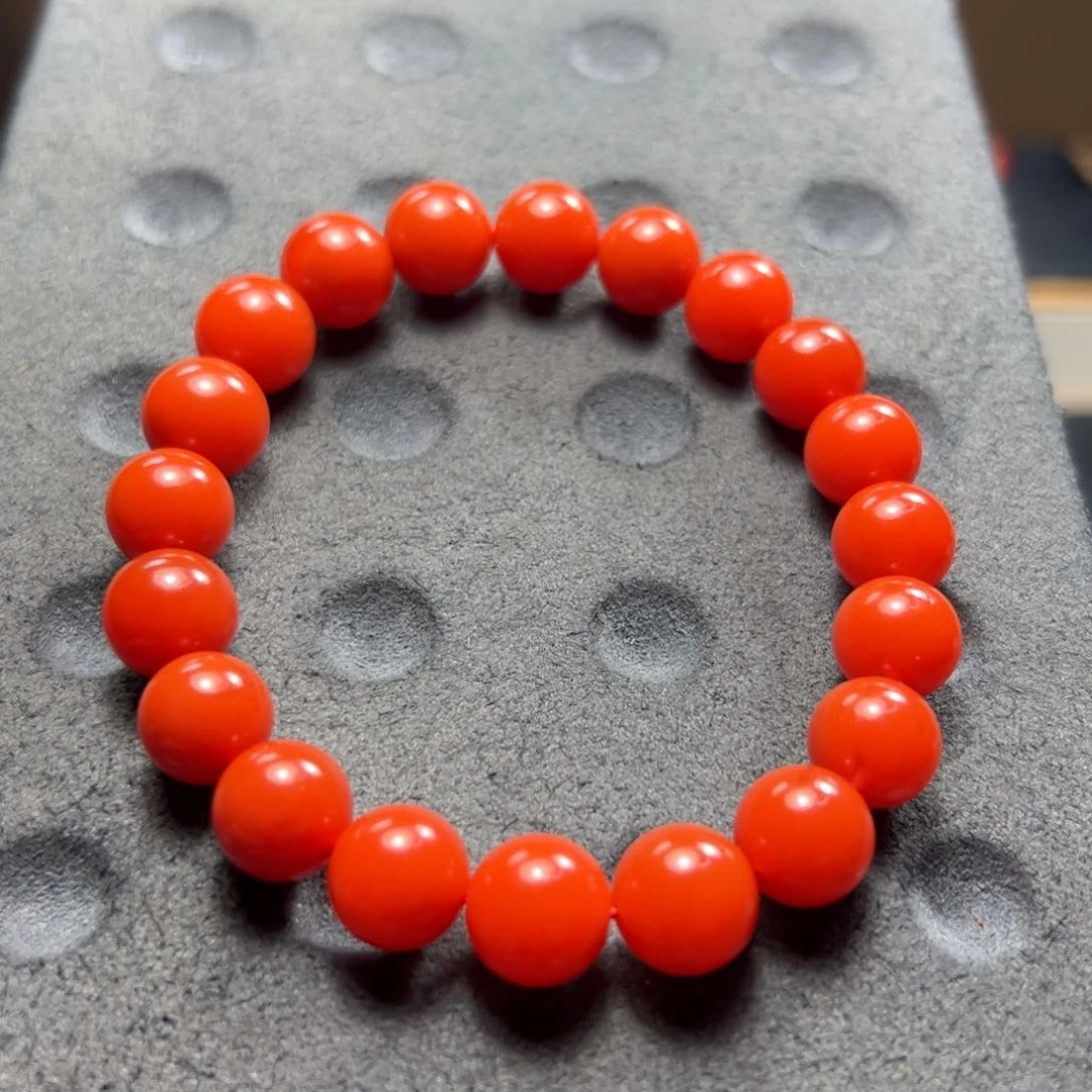 南红玛瑙杨柳冷水河料南红手串尺寸10m m未镶嵌
