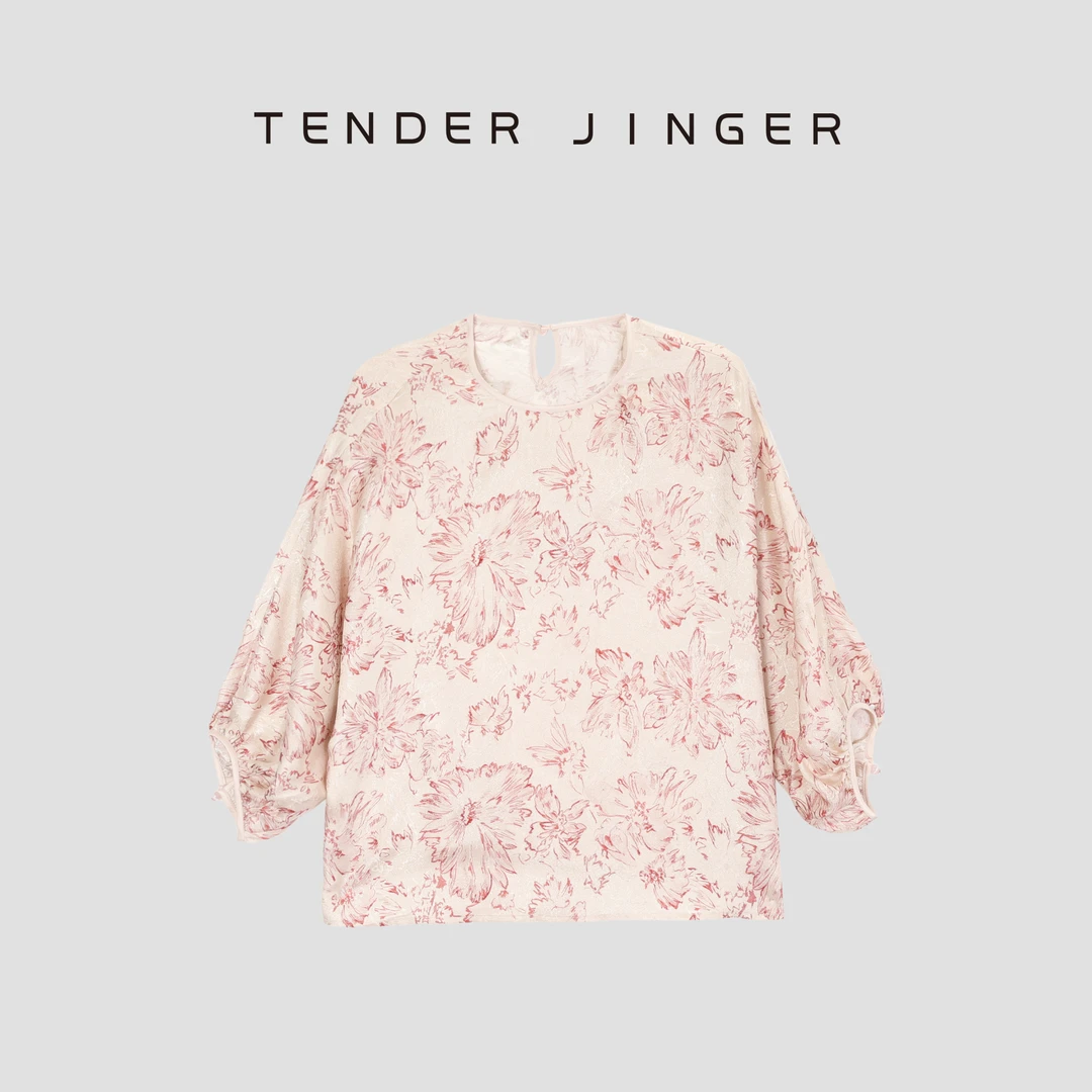 Tender Jinger【疯狂星期三】非遗传承织金对花真丝上衣T52LAN30398