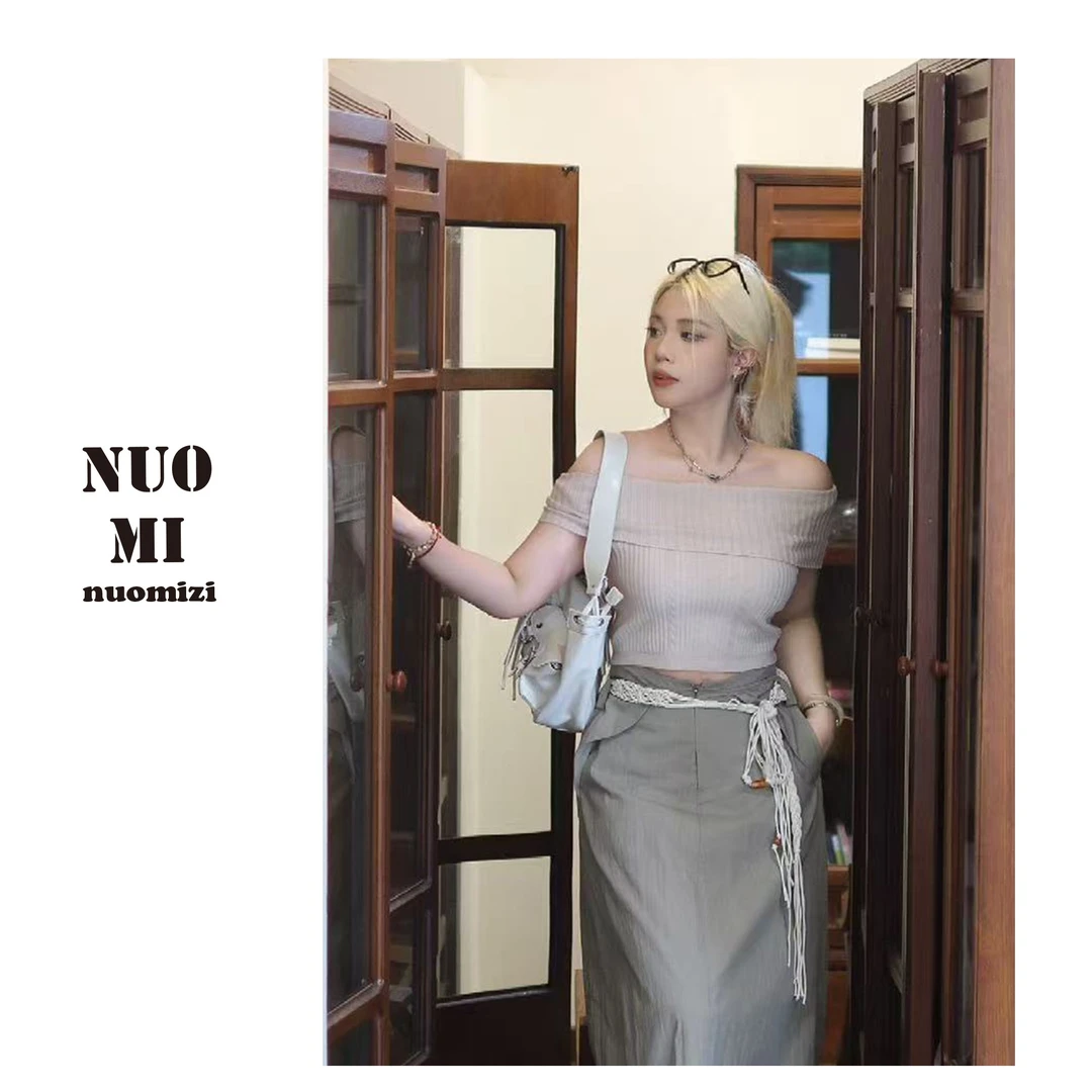 ZOZ糯米子[织肩]纯欲慵懒风女装短袖针织衫新款出游服装女夏上衣