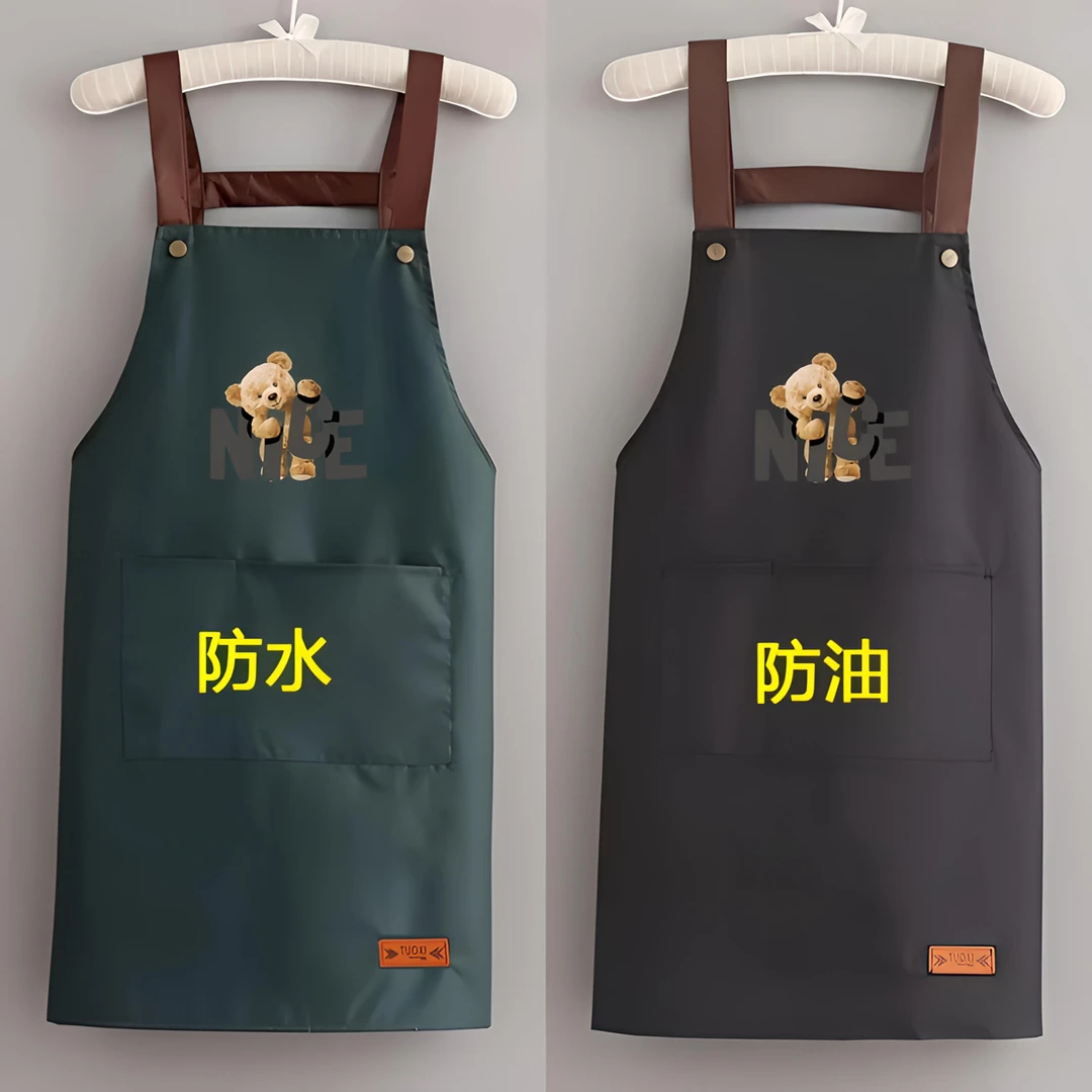男女款厨房防水围裙围腰无袖背带网红工作服加大专用洋气防溅用品