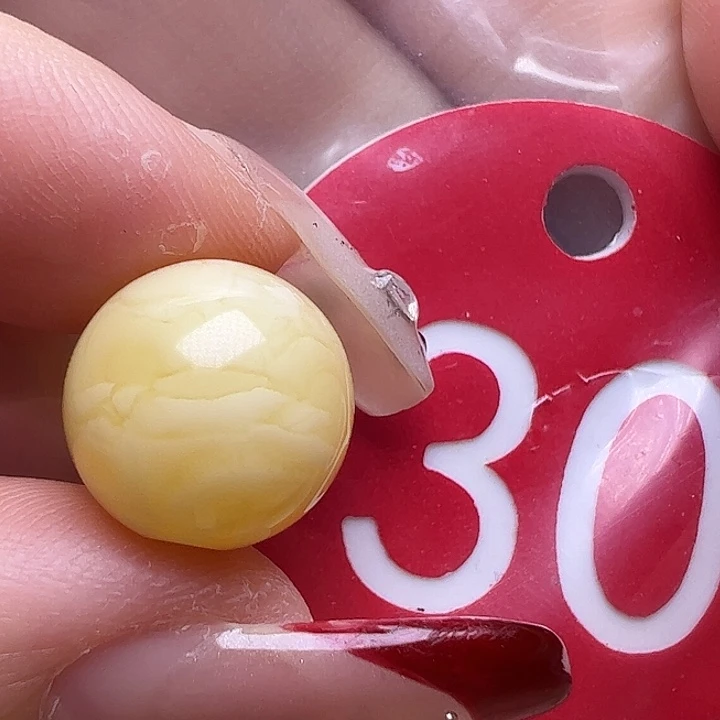 蜜蜡未镶嵌珠宝奇石11.8mm白蜡虎皮圆珠