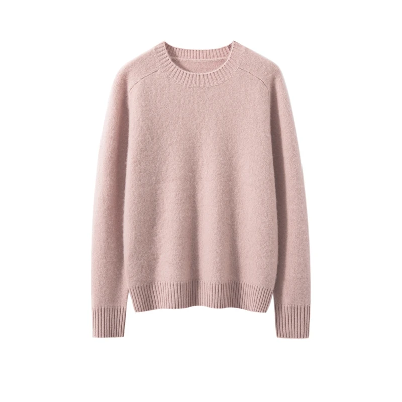启动软糯遐想！高端加厚羊绒圆领马鞍肩针织套衫2509