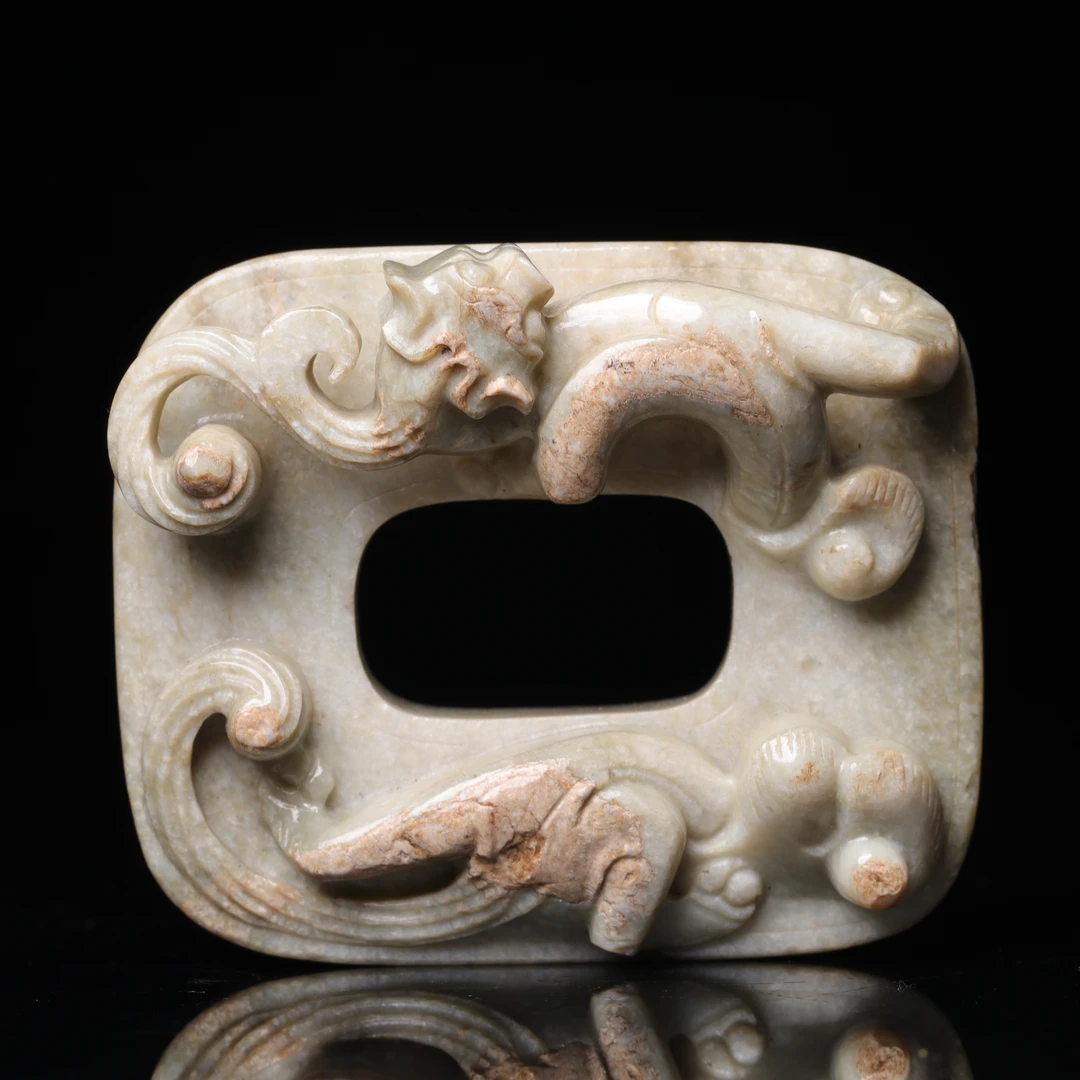 明代和田玉龙纹壁-NX