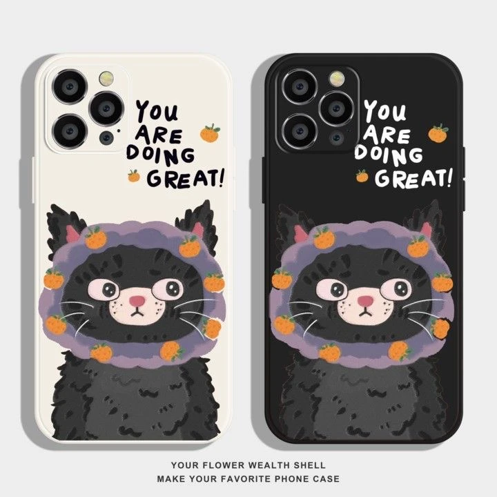 橘子猫猫适用苹果16魔方手机壳iphonepromax全包精孔仿液态硅胶