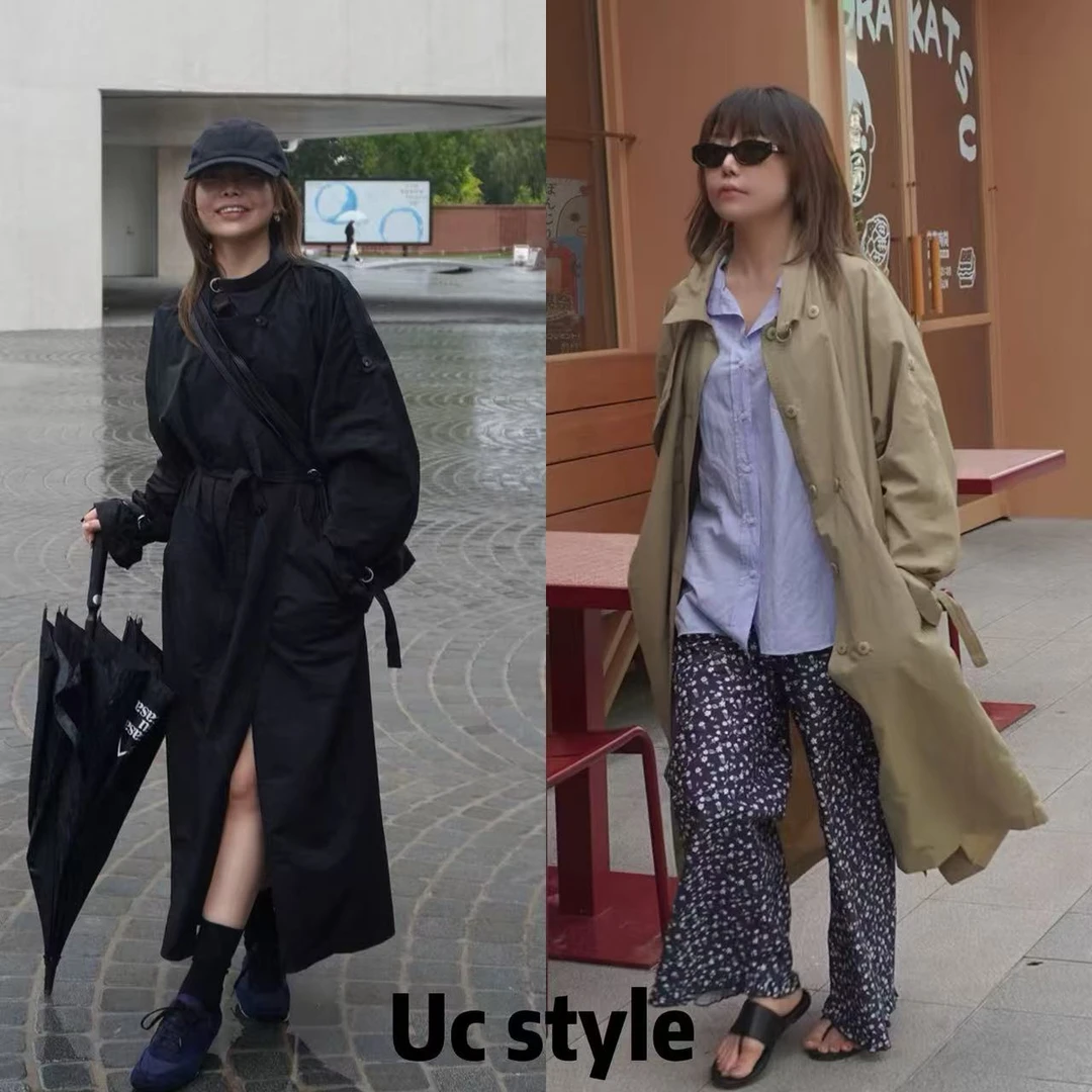 【UC STYLE】A8757’哈曼顿风衣‘宽松中长款风衣主播穿M码