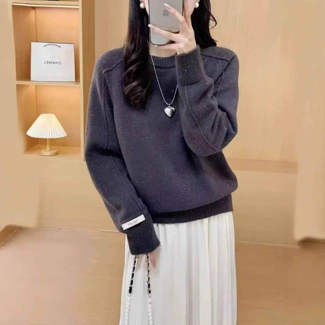 24秋季新款点点标韩系风外穿毛衣慵懒风高级感针织衫女宽松上衣女