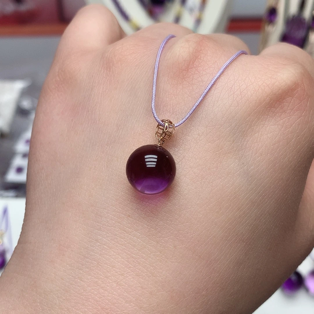 紫晶吊坠(赠链)18K金镶嵌
