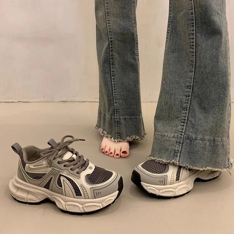 2025年春秋季增高5-6厘米轻便舒适老爹鞋网面休闲运动鞋爆款女鞋